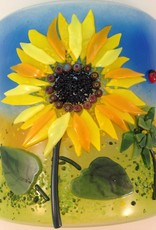 Ann Mackiernan Sunflower Patch Fused Glass Sculpture