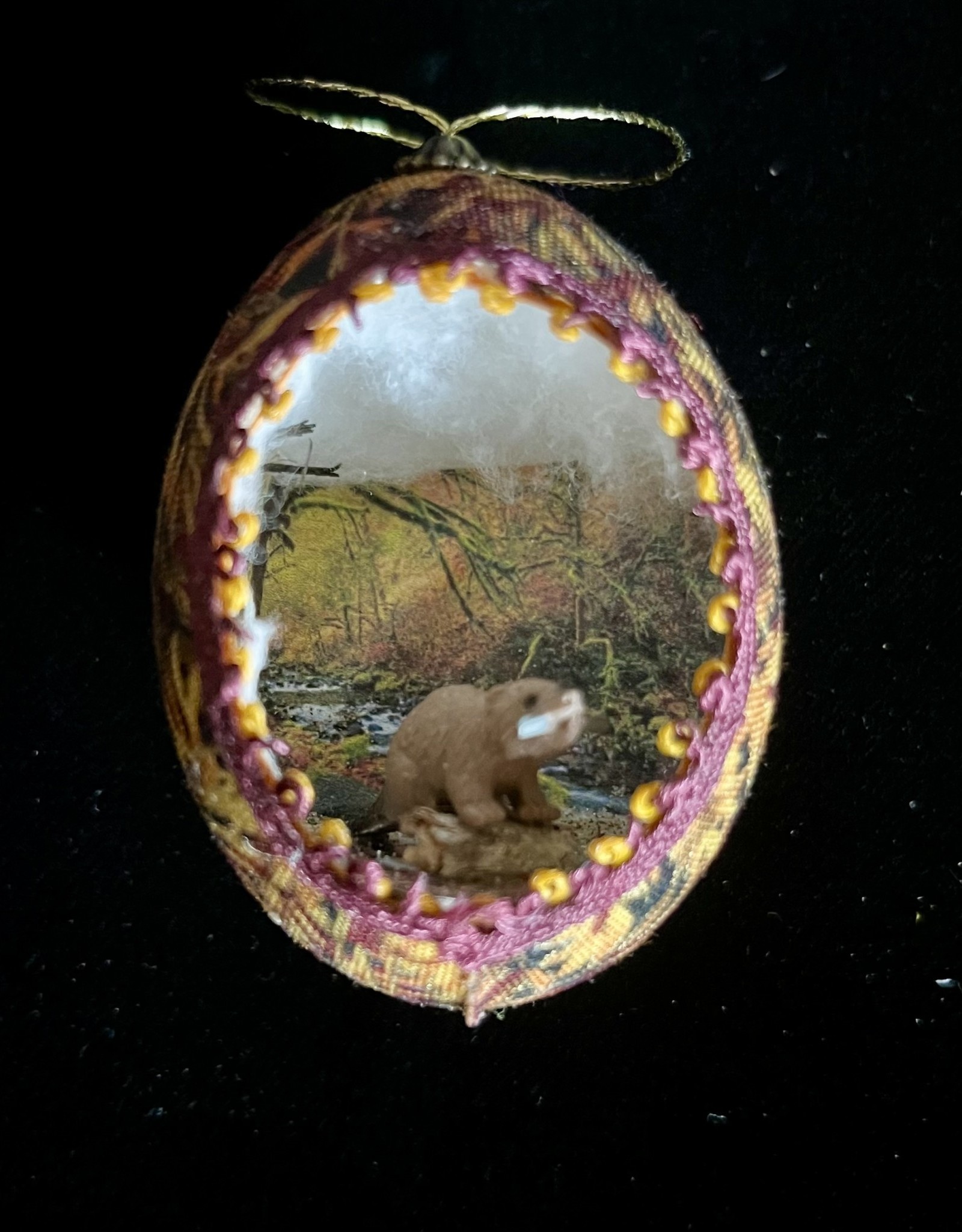 Ammi Brooks Real Egg Ornament/Beaver