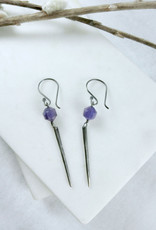 Catherine Chandler Courage Earrings in Amethyst and Oxidized Sterling Silver - CCJ