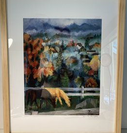Jennifer Cook-Chrysos CD Artworks, "Horses" Fine Art Print, Framed.
