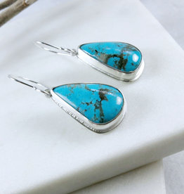 Catherine Chandler Turquoise Teardrop Earrings in Sterling Silver - CCJ