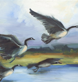 Jennifer Cook-Chrysos CD Artworks, Flying Geese, Oil on Canvas, 16 x 20, Framed