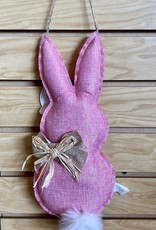 Burlap Easter bunny with pom tail