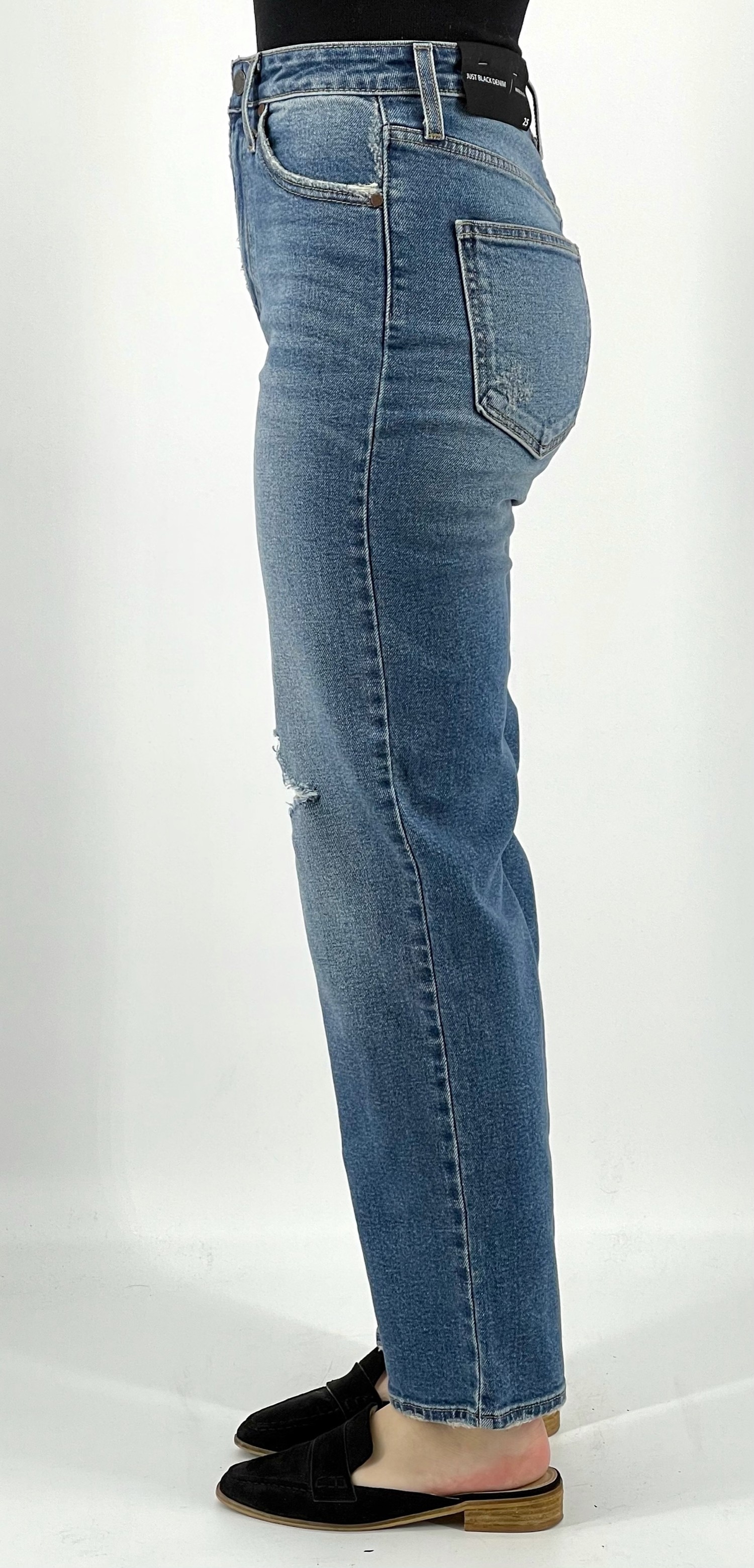 low waisted dad jeans