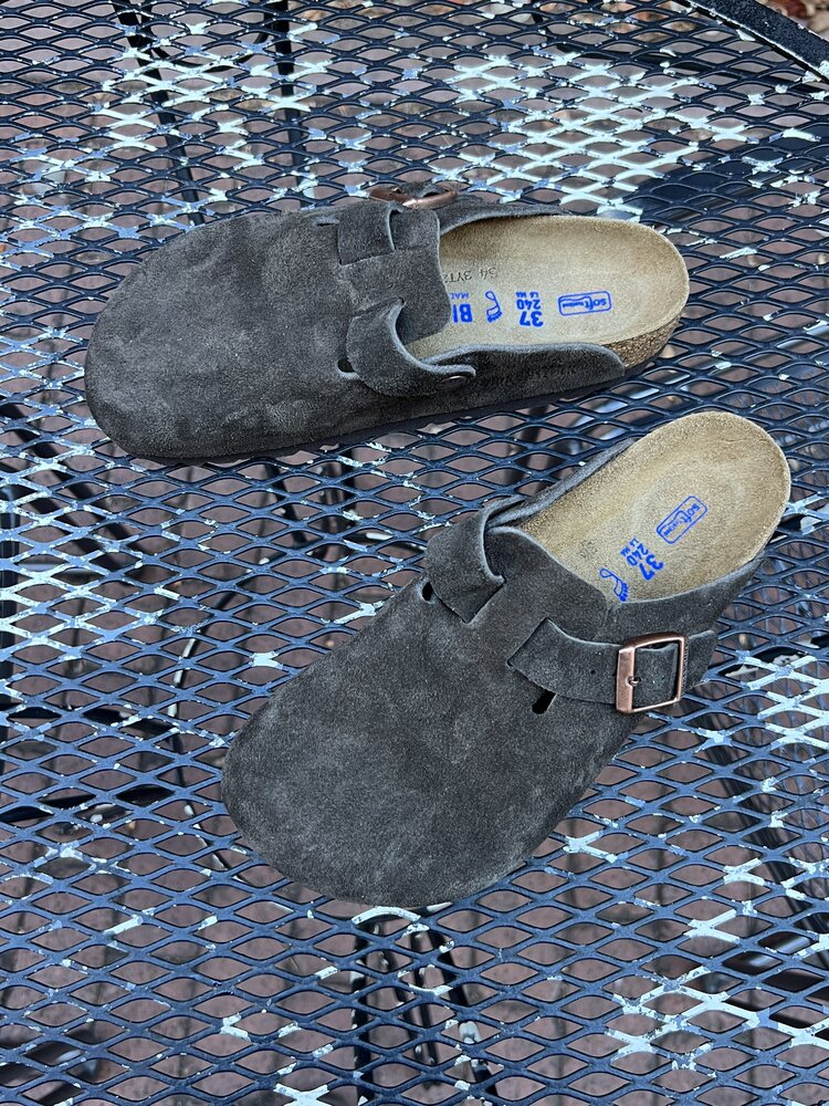 Birkenstock Boston Suede Soft Footbed Regular Width