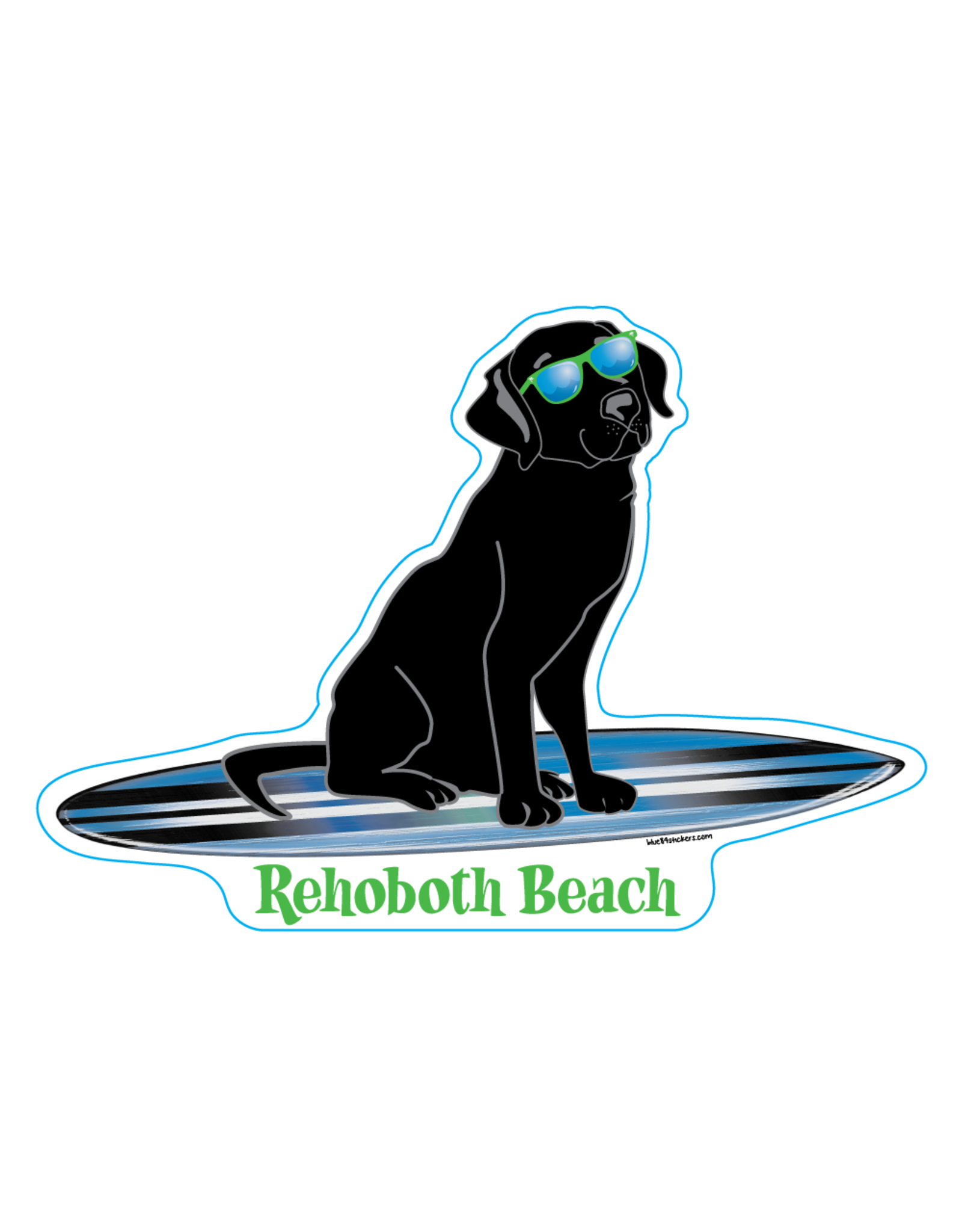 BLUE 84 BEACH STICKER HOLLER BACK SURFING BLACK LAB
