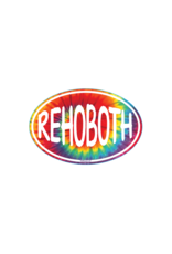 BLUE 84 BEACH STICKER RAINBOW TIEDYE OVAL