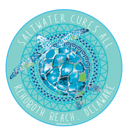 BLUE 84 BEACH STICKER SALTWATER CURES ALL SEA TURTLES