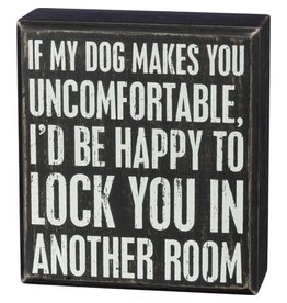 PRIMITIVES BY KATHY PET LOVER BLOCK SIGNS LOCK YOU IN ANOTHER ROOM DOG