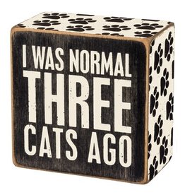 PRIMITIVES BY KATHY PET LOVER BLOCK SIGNS NORMAL THREE CATS AGO
