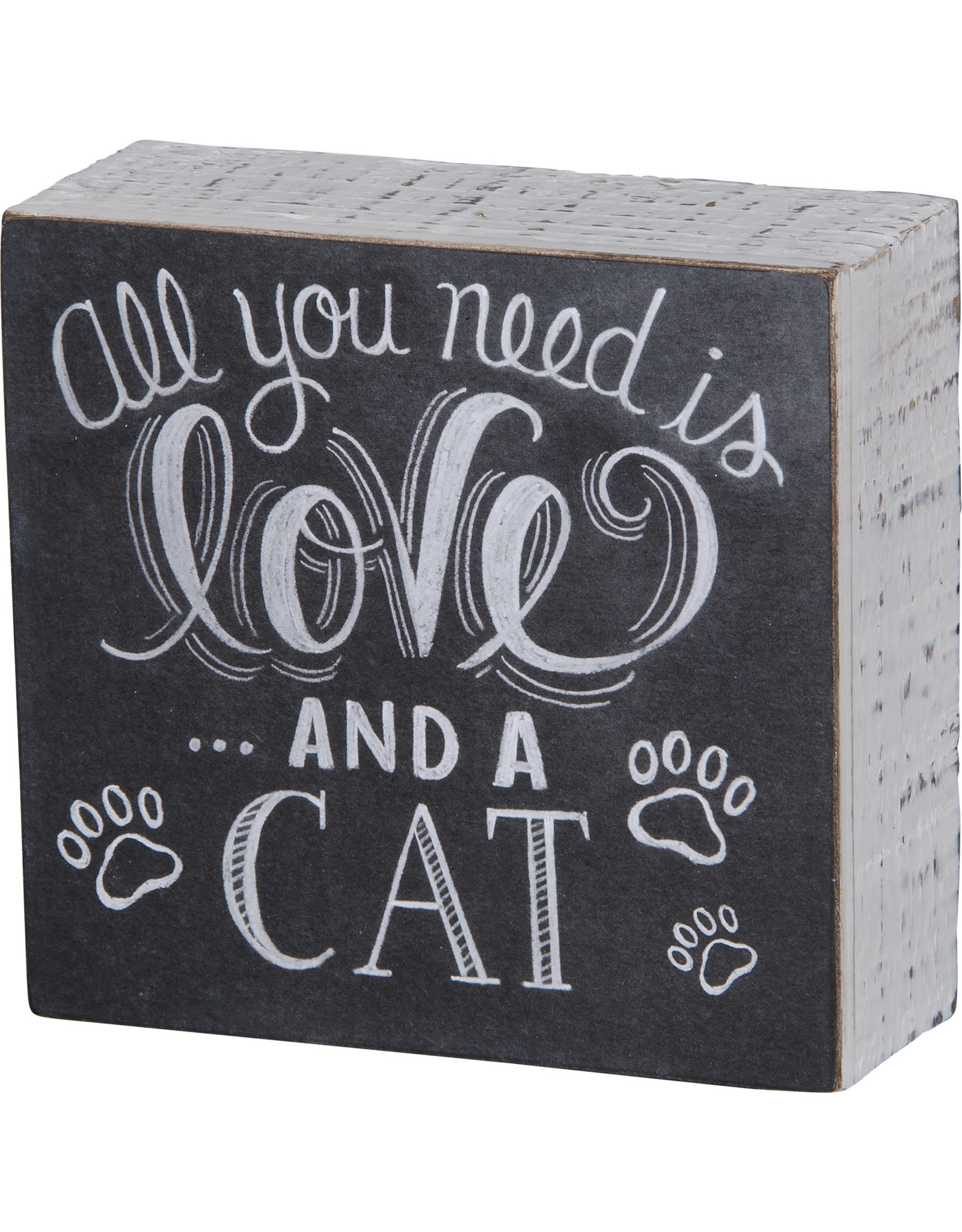 PRIMITIVES BY KATHY PET LOVER BLOCK SIGNS LOVE AND A CAT CHALK