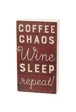 PRIMITIVES BY KATHY ATTITUDE BLOCK SIGNS COFFEE CHAOS WINE REPEAT