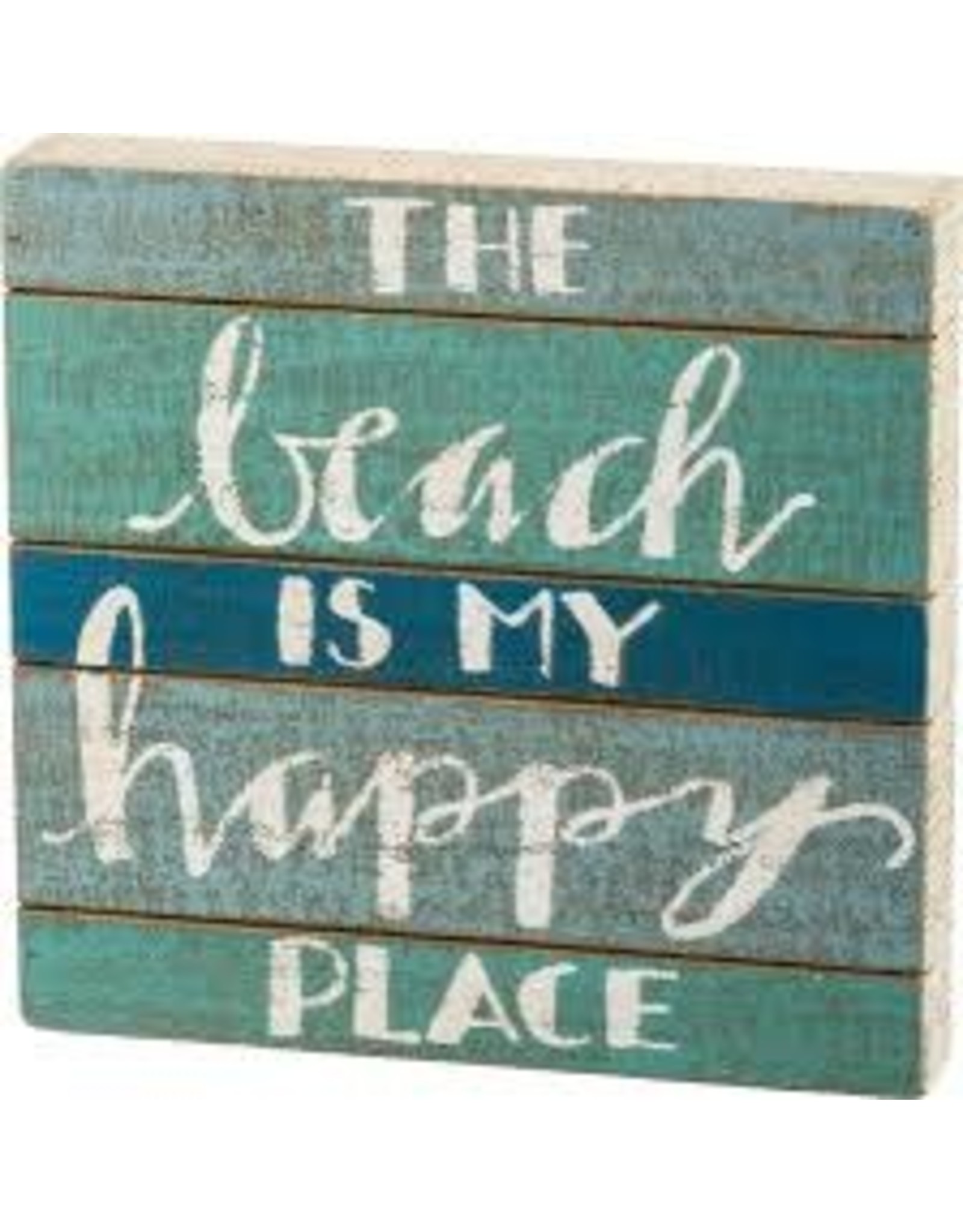 PRIMITIVES BY KATHY BEACH LOVER BLOCK SIGNS THE BEACH IS MY HAPPY PLACE