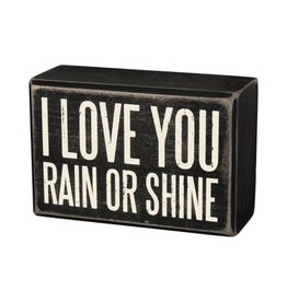 PRIMITIVES BY KATHY LOVED ONES BLOCK SIGNS LOVE YOU RAIN OR SHINE