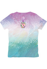 BLUE 84 SUBLIMATION FLORAL PINEAPPLE VNECK SS TEE