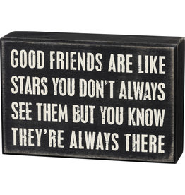 PRIMITIVES BY KATHY LOVED ONES BLOCK SIGNS GOOD FRIENDS ARE LIKE STARS