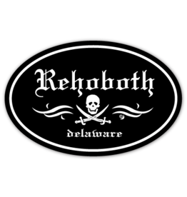 REHOBOTH LIFESTYLE EURO STICKER 5.75 x 3.875 OVAL REHOBOTH PIRATE BLACK