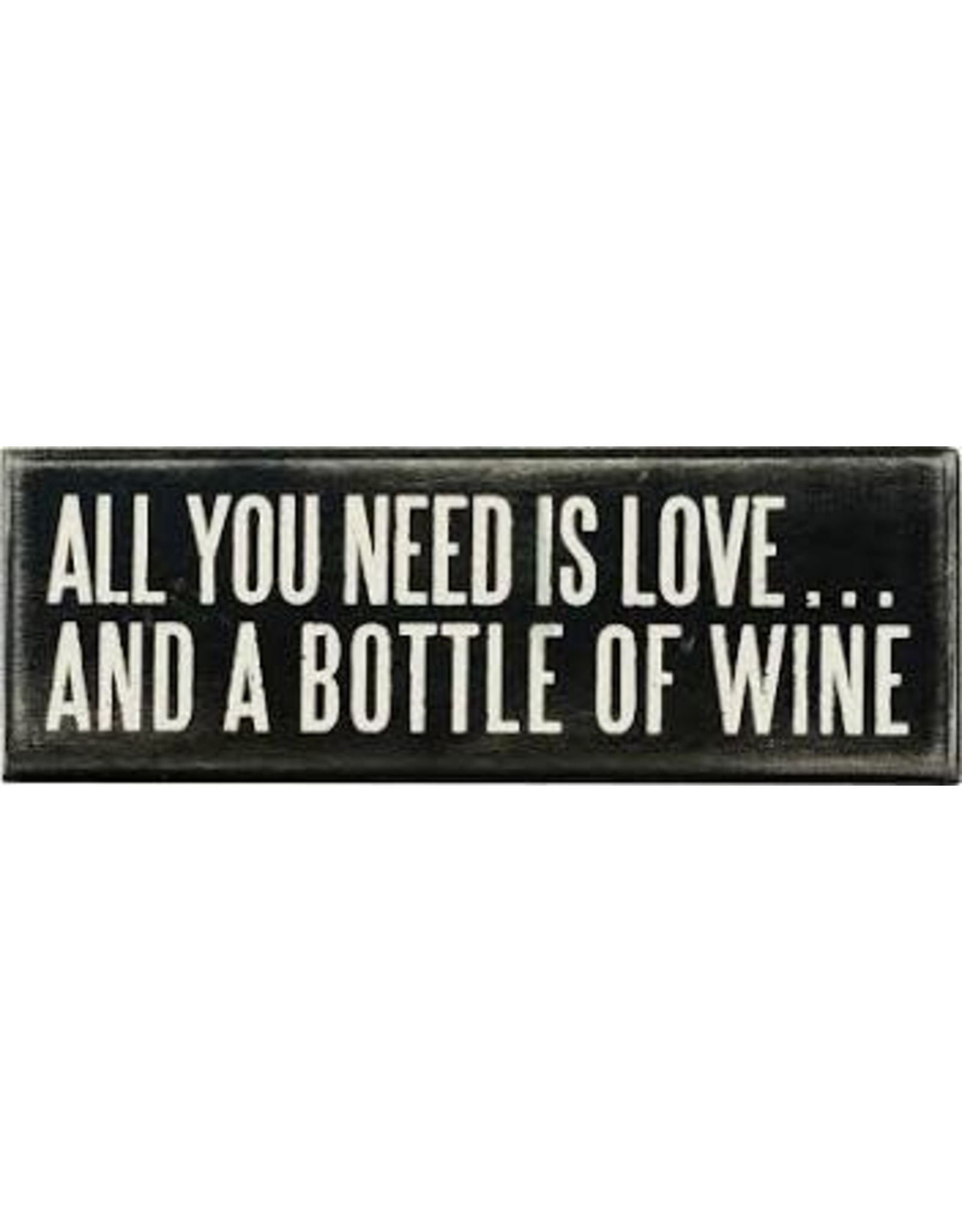 PRIMITIVES BY KATHY ATTITUDE BLOCK SIGNS LOVE AND BOTTLE OF WINE