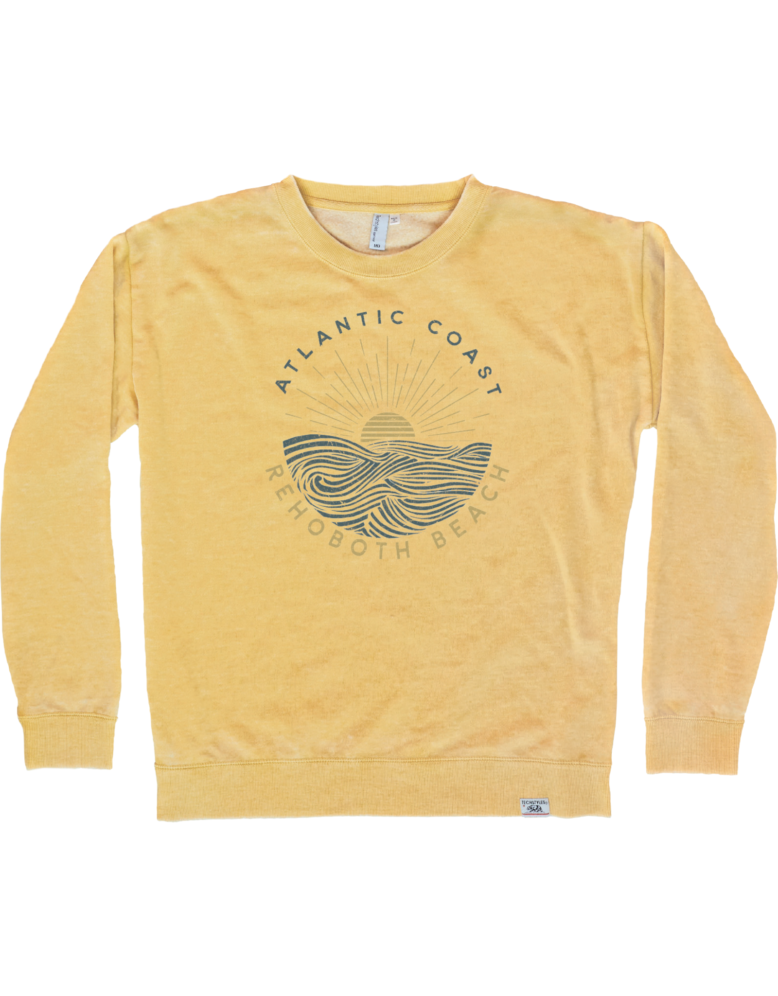 TECHSTYLES WOMENS WEATHERED WAVE CREWNECK