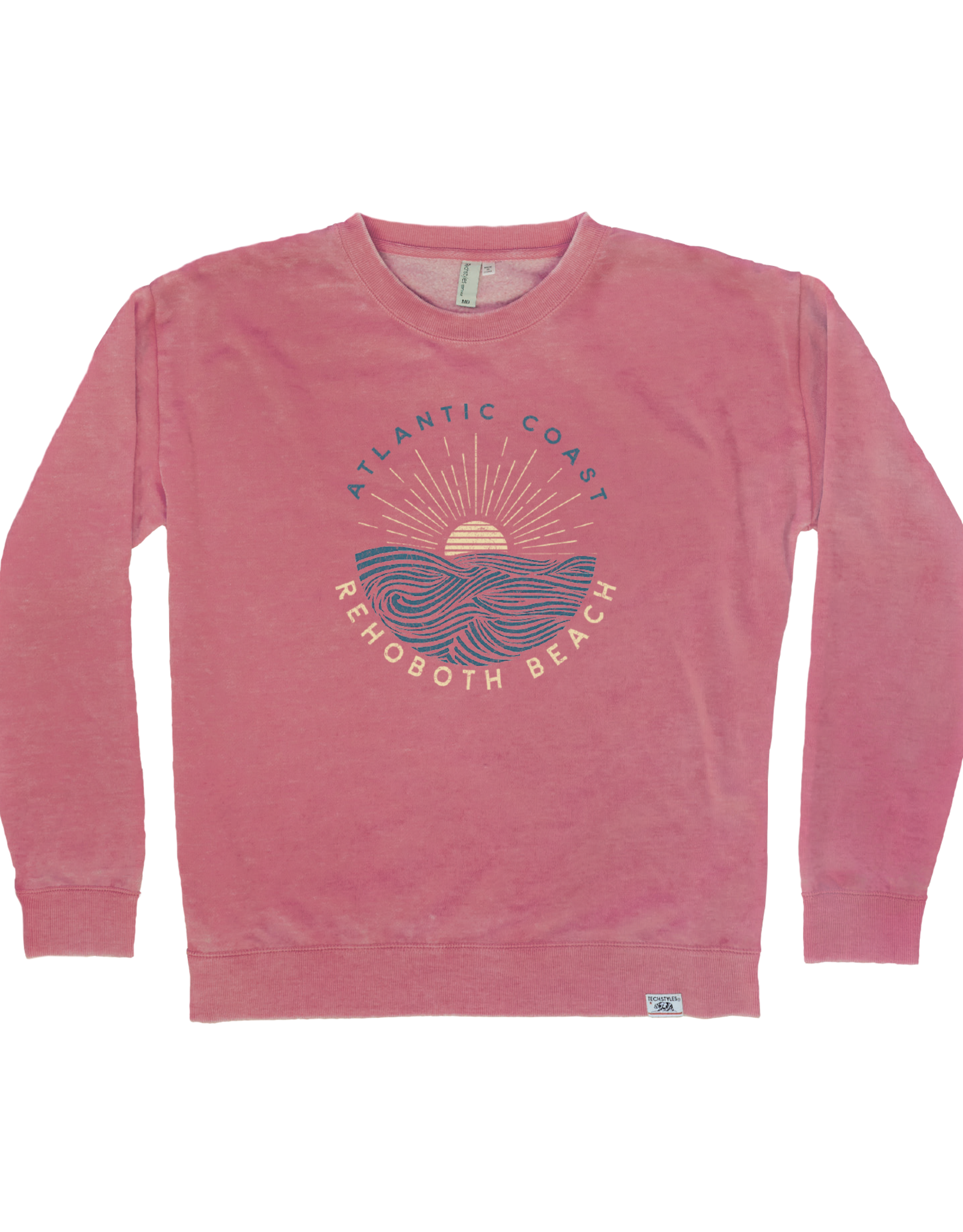 TECHSTYLES WOMENS WEATHERED WAVE CREWNECK