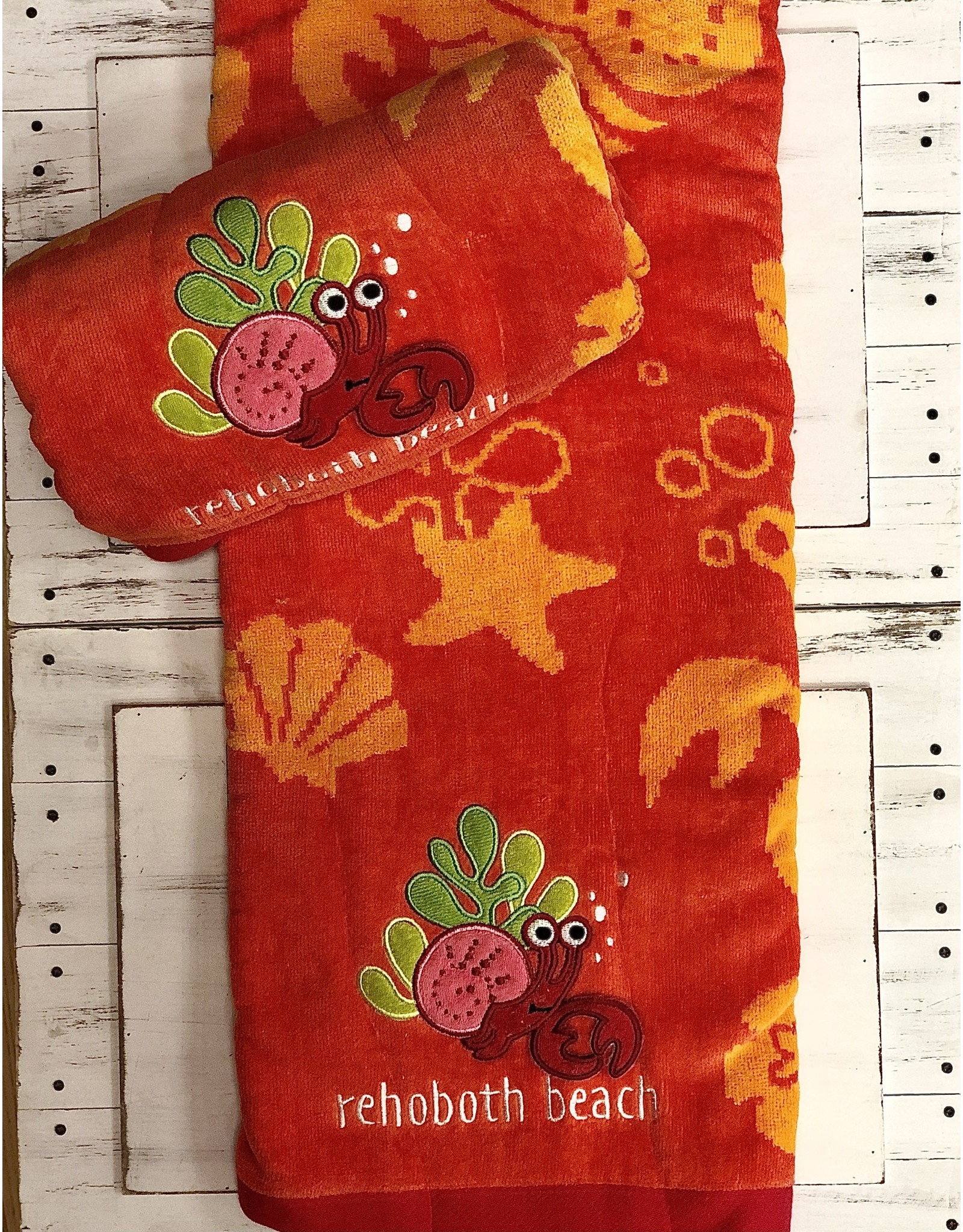 REHOBOTH LIFESTYLE EMBROIDERED BEACH TOWEL