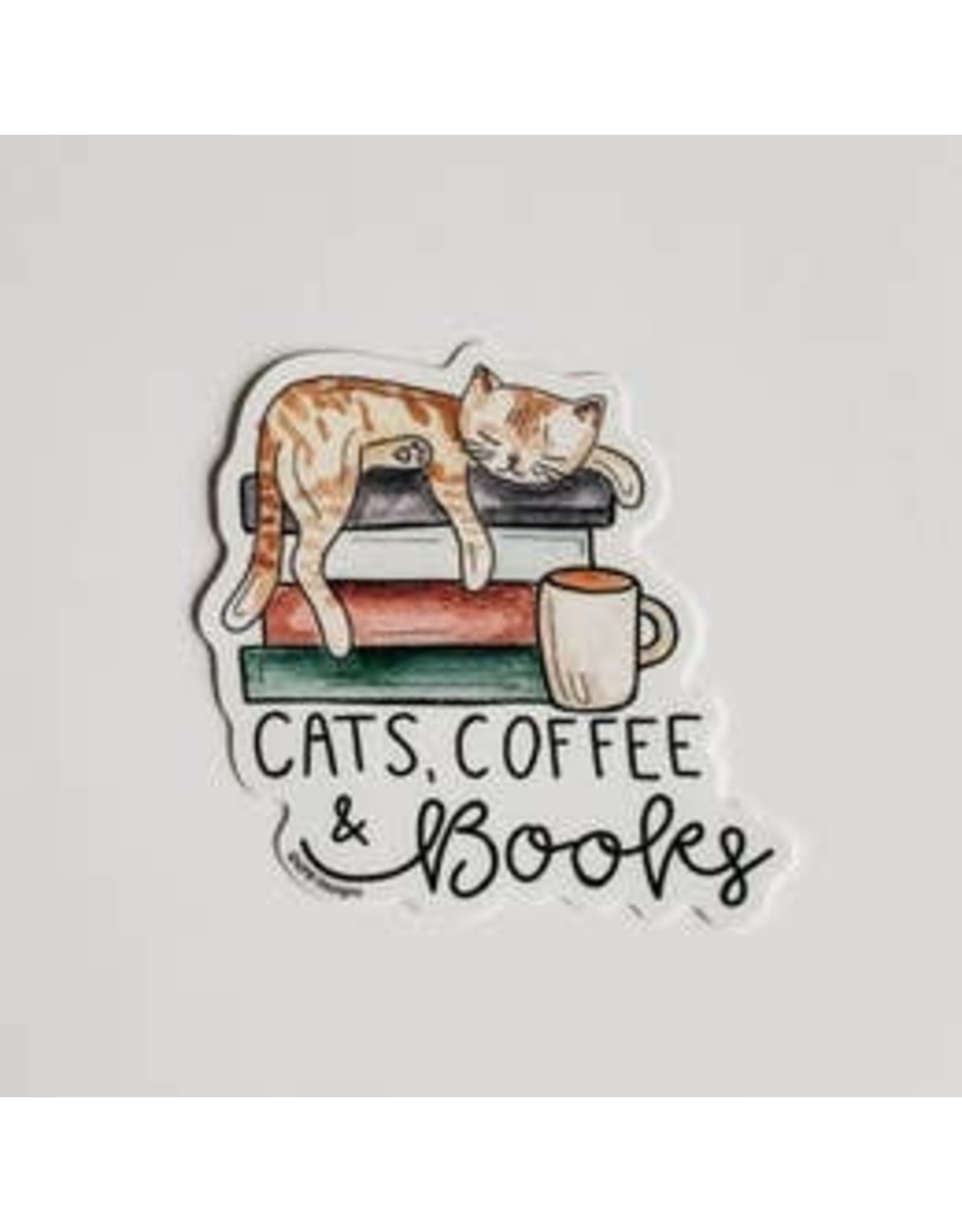 PRAXIS NOVELTY STICKER CATS COFFEE BOOKS