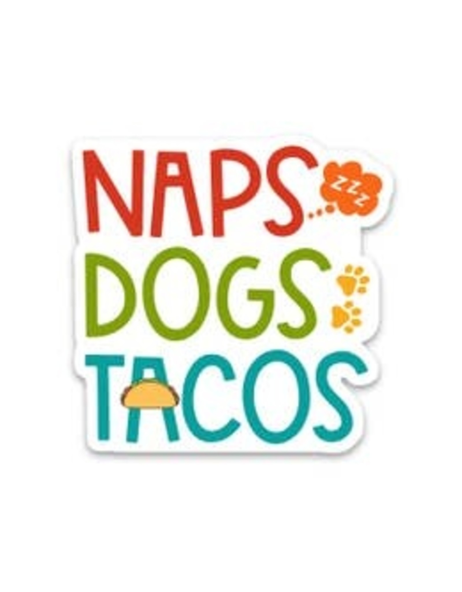 PRAXIS NOVELTY STICKER NAPS DOGS TACOS