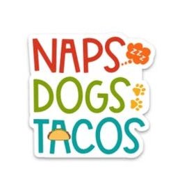 PRAXIS NOVELTY STICKER NAPS DOGS TACOS