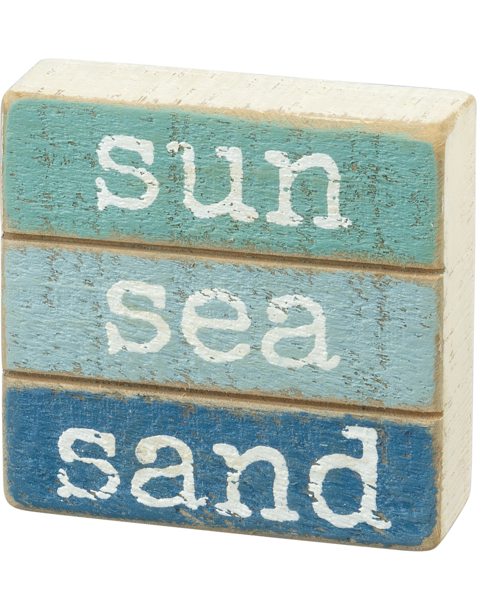 PRIMITIVES BY KATHY BEACH LOVER BLOCK SIGNS SUN SEA SAND