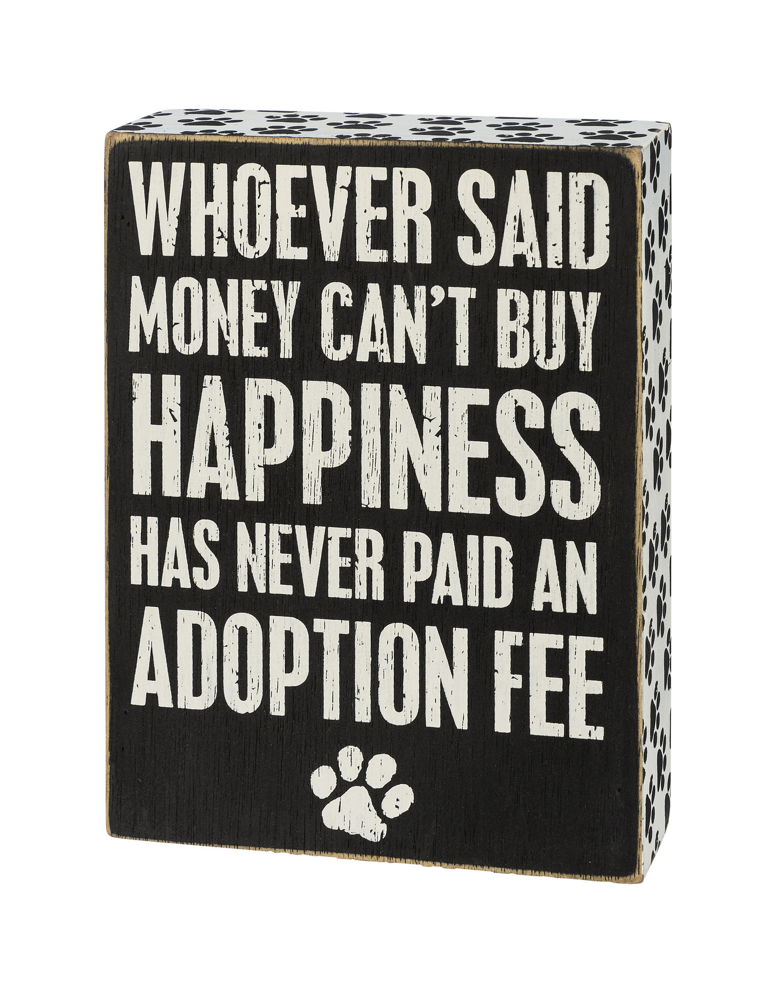 PRIMITIVES BY KATHY PET LOVER BLOCK SIGNS HAPPINESS ADOPTION FEE