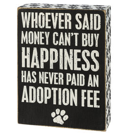 PRIMITIVES BY KATHY PET LOVER BLOCK SIGNS HAPPINESS ADOPTION FEE