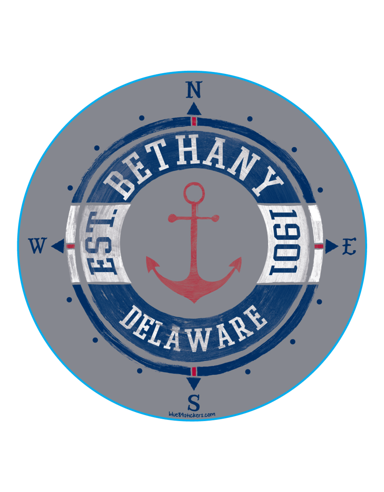 BLUE 84 BETHANY BEACH STICKER PROVERBIAL ANCHOR