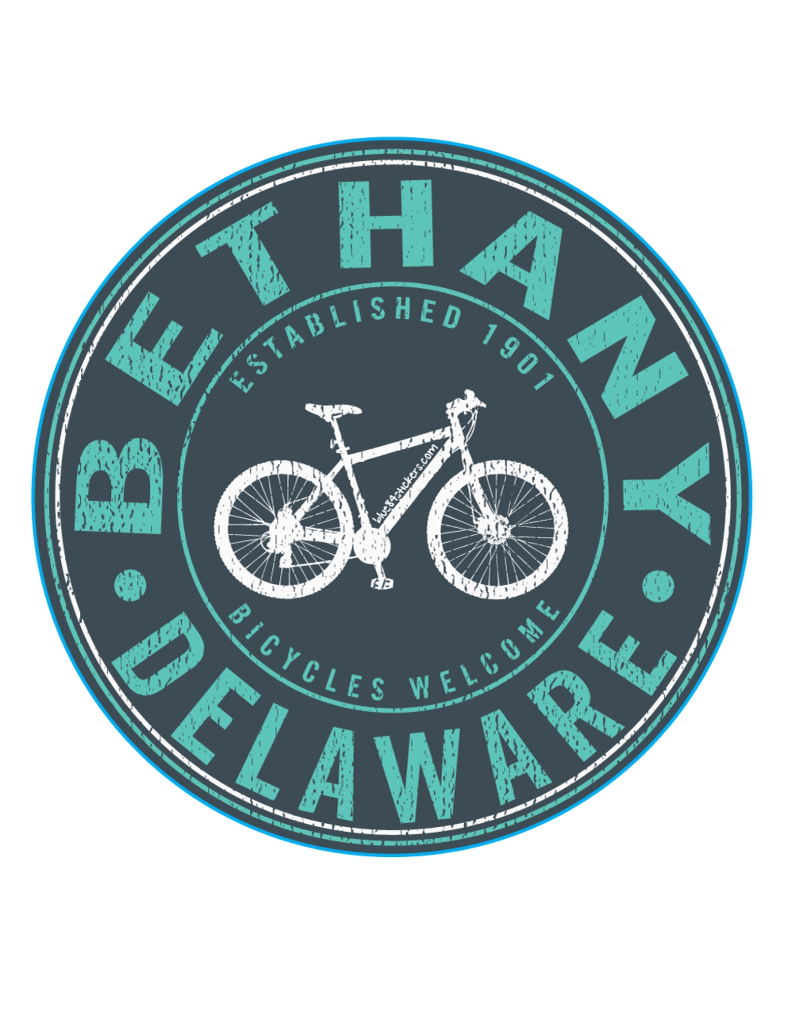 BLUE 84 BETHANY BEACH STICKER SPOKES BICYCLE
