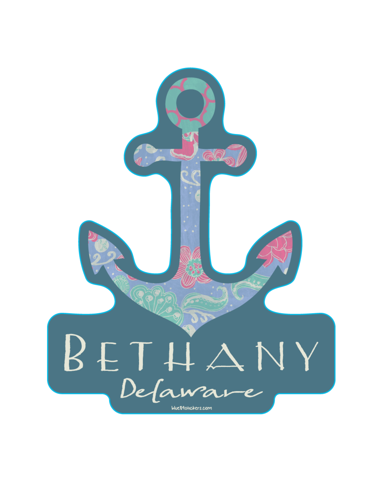 BLUE 84 BETHANY BEACH STICKER WANDERING ANCHOR