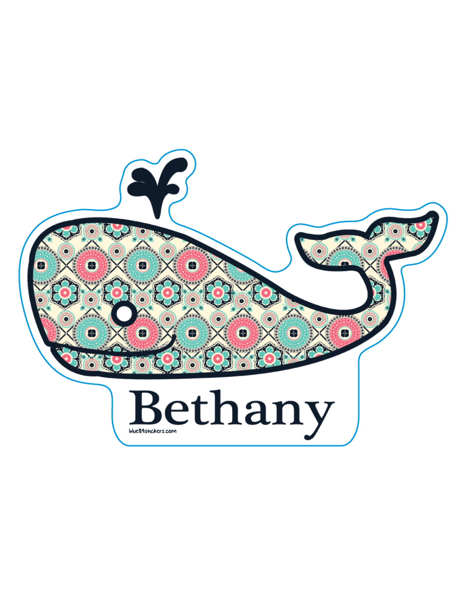 BLUE 84 BETHANY BEACH STICKER WISH LIST WHALE