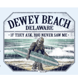 HIGH RANGE DESIGNS DEWEY BEACH STICKER SURFING SASQUATCH