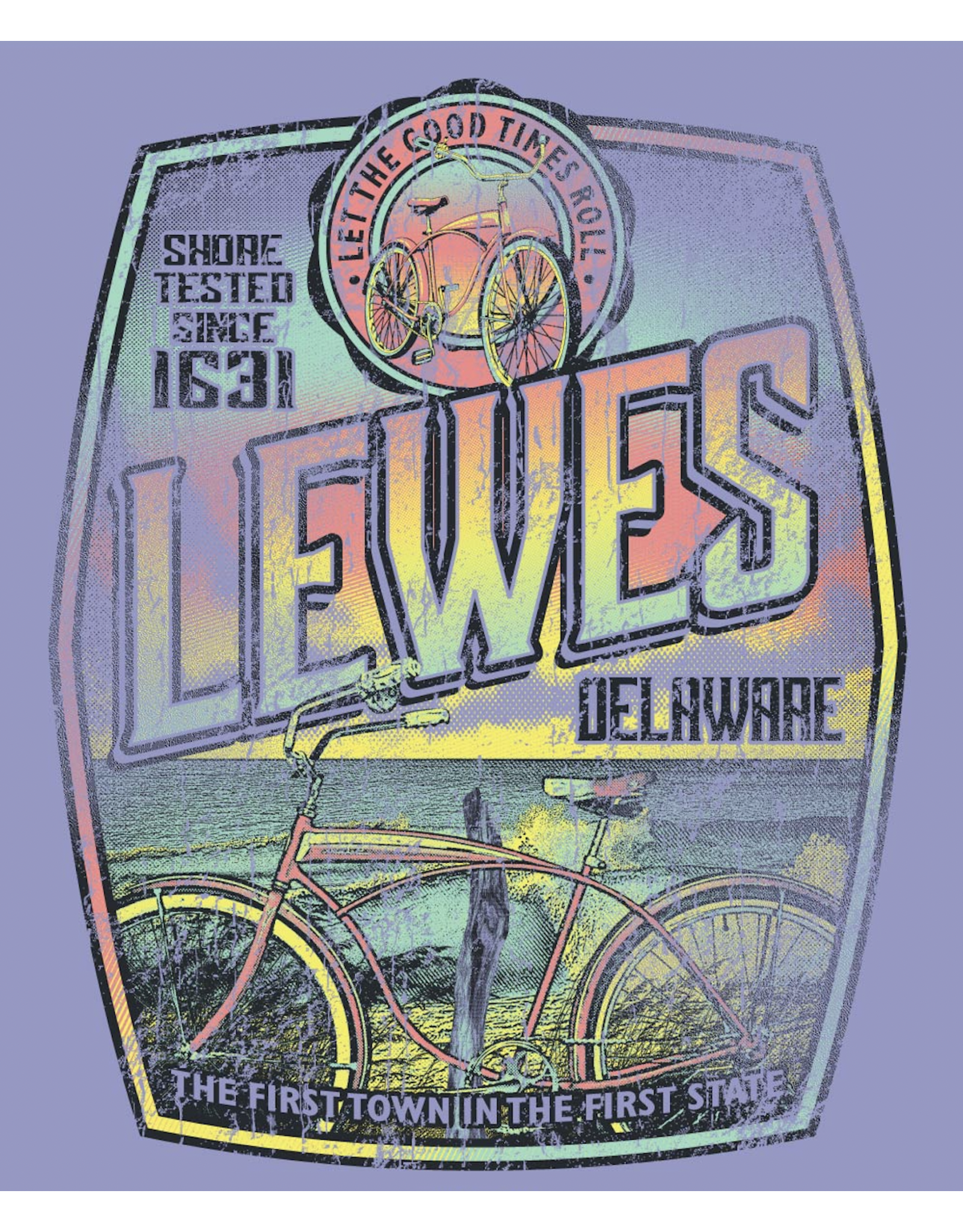 HIGH RANGE DESIGNS LEWES BEACH STICKER IRONWOOD BEACH CRUISER