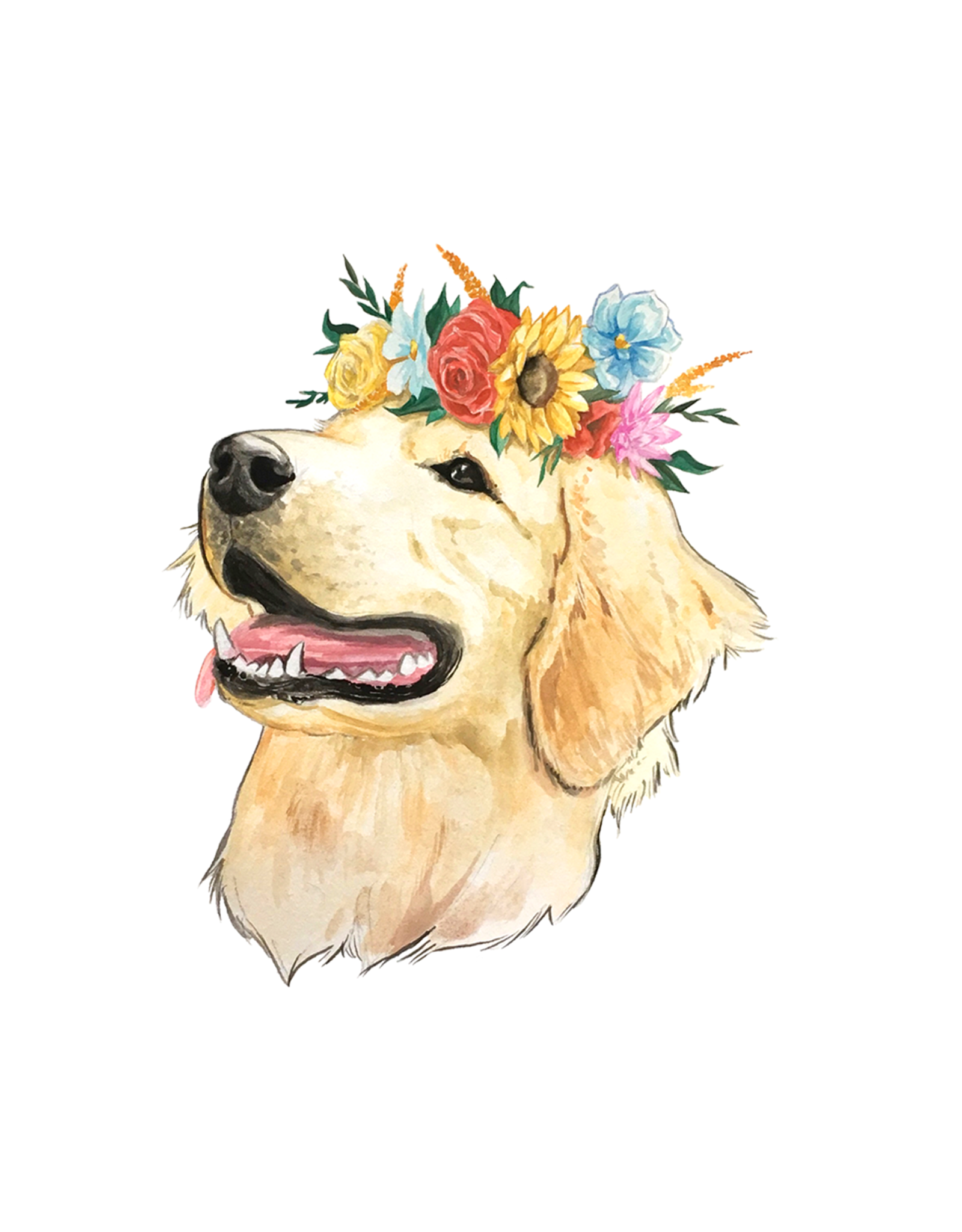 PRAXIS NOVELTY STICKER FLOWER CROWN GOLDEN RETRIEVER