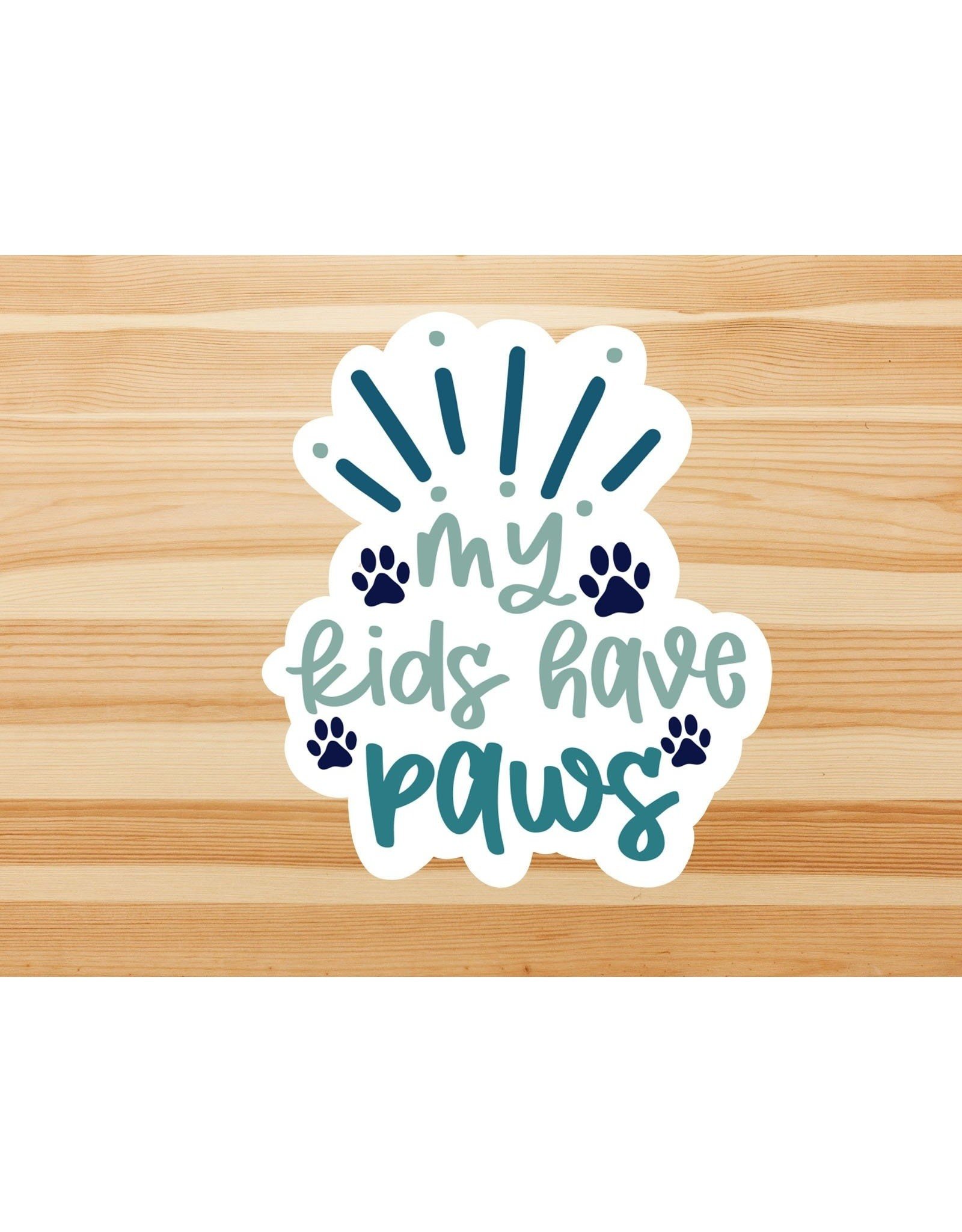 BIG MOODS NOVELTY STICKER MY KIDS HAVE PAWS