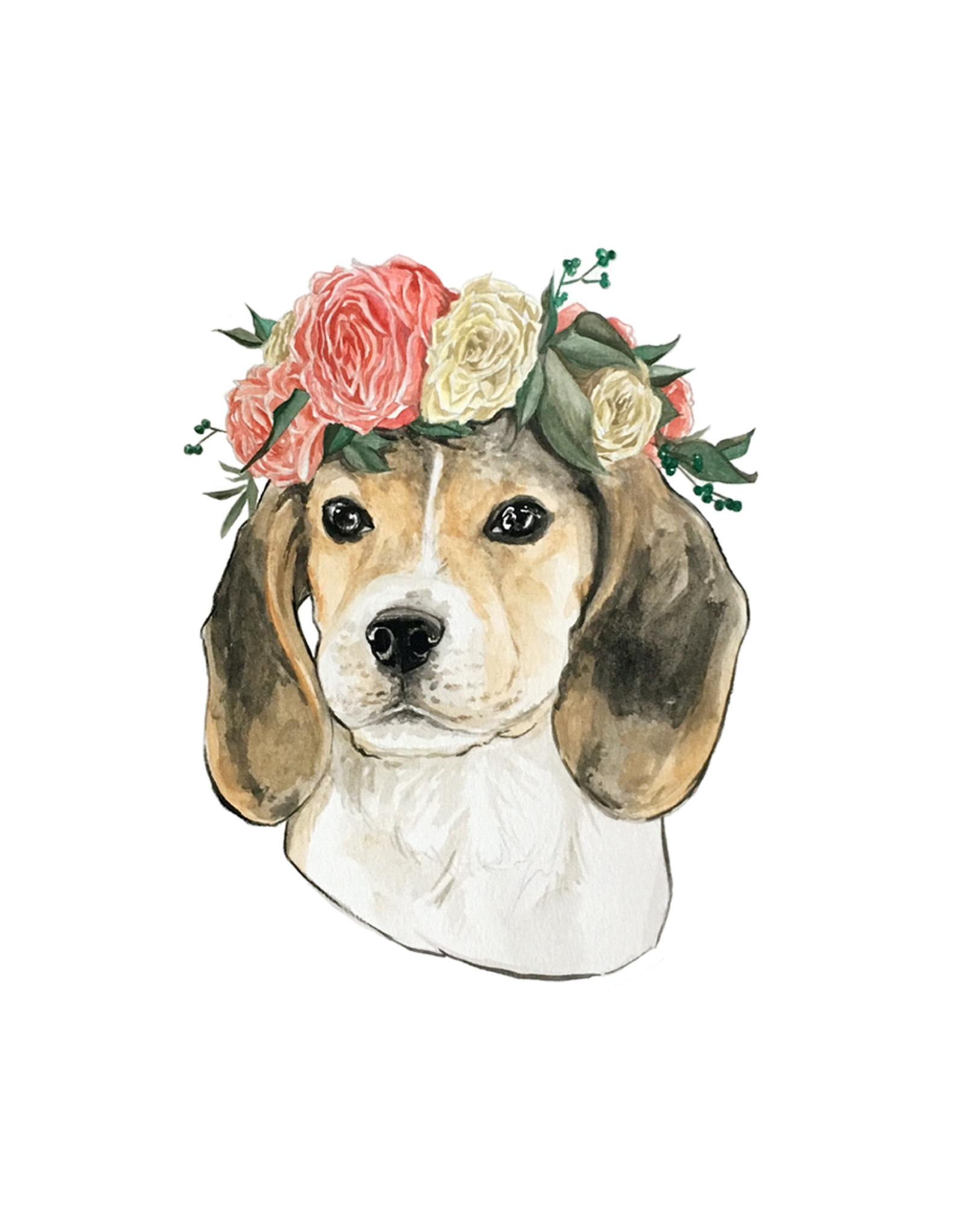 PRAXIS NOVELTY STICKER FLOWER CROWN BEAGLE