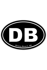 REHOBOTH LIFESTYLE EURO STICKER 5.75 x 3.875 OVAL DEWEY BEACH BLACK