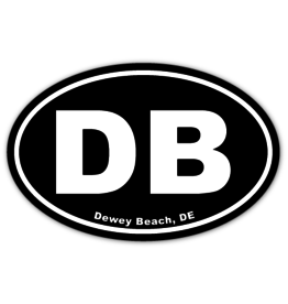 REHOBOTH LIFESTYLE EURO STICKER 5.75 x 3.875 OVAL DEWEY BEACH BLACK