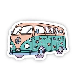 SAVANNAH AND JAMES NOVELTY STICKER HIPPIE BEACH VAN WITH STICKERS