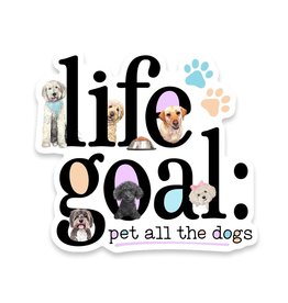 SCENIC ROUTE NOVELTY STICKER LIFE GOAL PET ALL THE DOGS