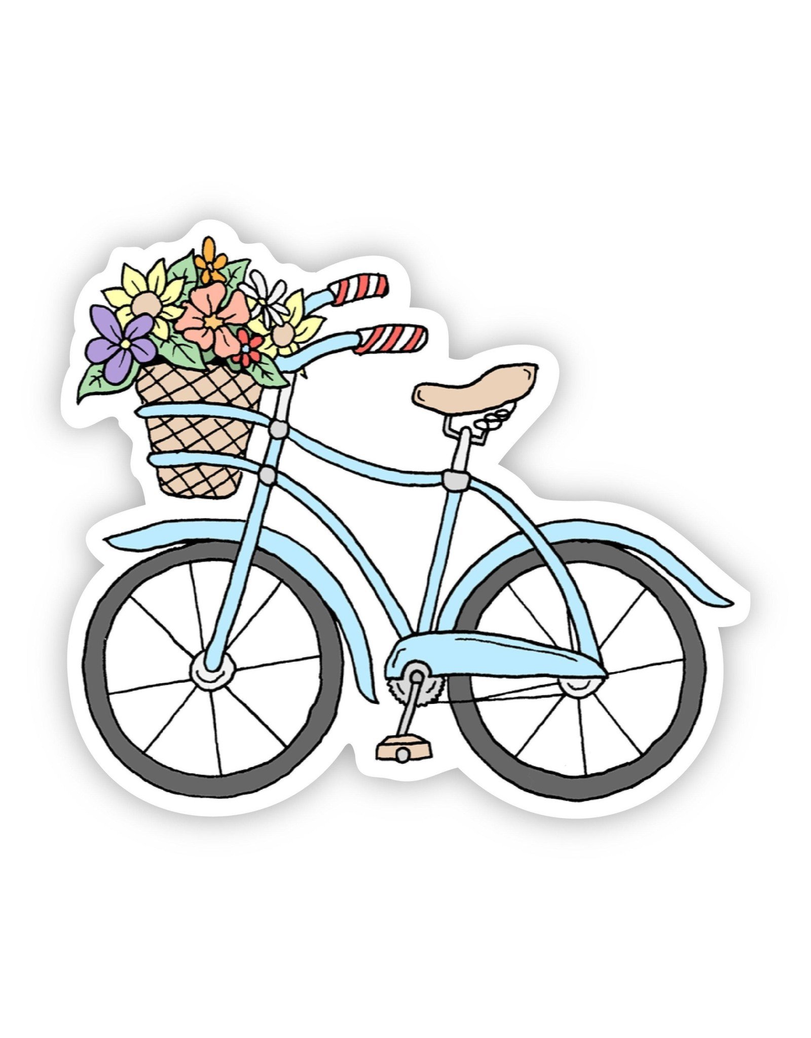 SAVANNAH AND JAMES NOVELTY STICKER BLUE BICYCLE WITH BASKET