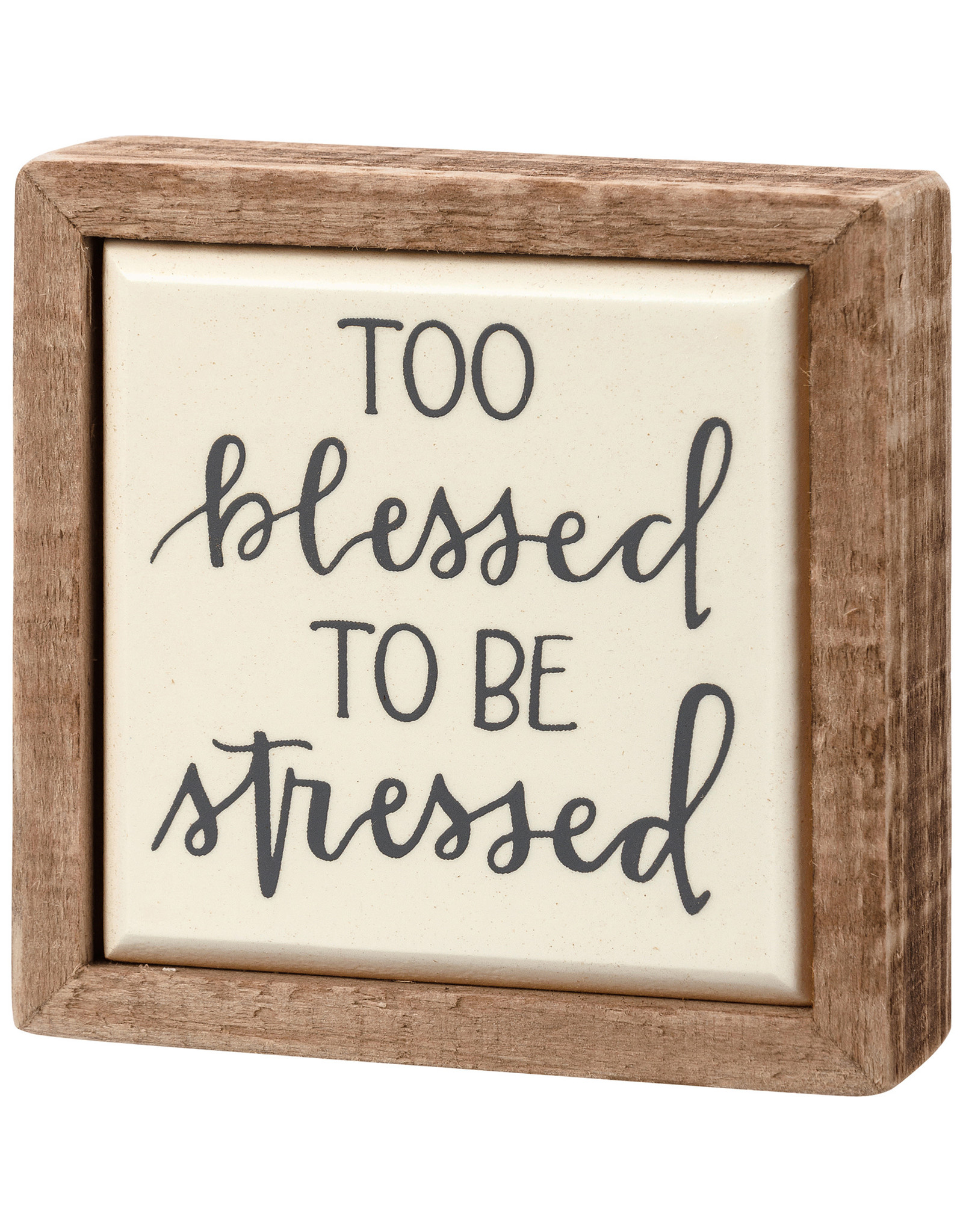 PRIMITIVES BY KATHY BEACH LOVER BLOCK SIGNS MINI TOO BLESSED TO BE STRESSED