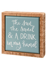 PRIMITIVES BY KATHY BEACH LOVER BLOCK SIGNS SUN SAND DRINK IN MY HAND MINI
