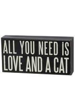 PRIMITIVES BY KATHY PET LOVER BLOCK SIGNS LOVE AND A CAT