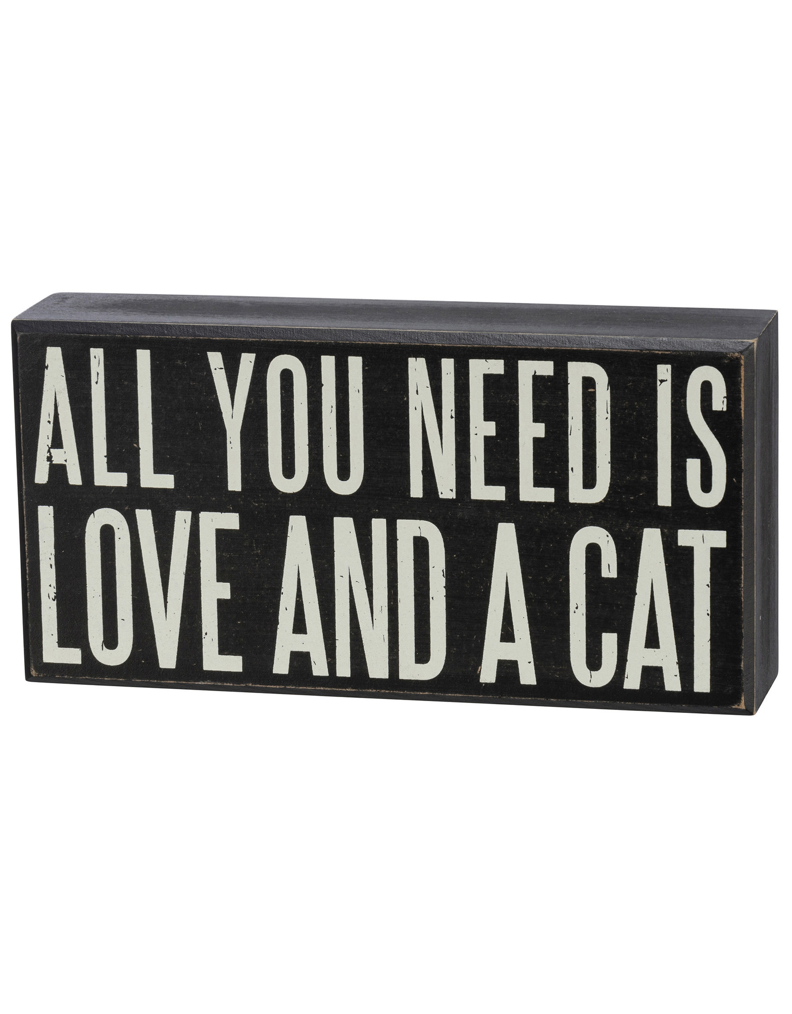 PRIMITIVES BY KATHY PET LOVER BLOCK SIGNS LOVE AND A CAT