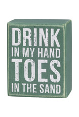 PRIMITIVES BY KATHY BEACH LOVER BLOCK SIGNS TOES IN THE SAND